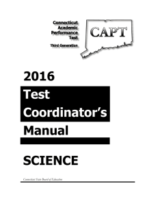 CAPT Science Test Coordinator's Manual