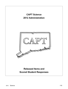 CAPT Science 2012 Administration Released Items and Scored