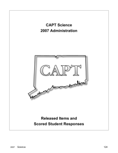 CAPT Science 2007 Administration Released Items and Scored