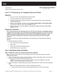 Lab 5.1.3 Powering Up an Integrated Services Router