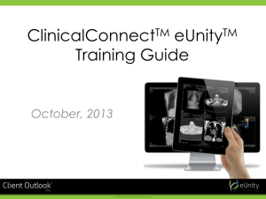 eUnity Training Guide - Hamilton Health Sciences