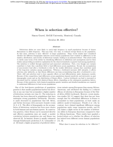 When is selection effective?