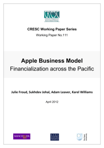 Apple Business Model: Financialization across the Pacific