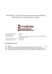Deliverable 7.1: Report on overall system design including VPH
