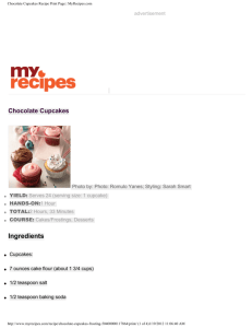 Chocolate Cupcakes Recipe Print Page | MyRecipes.com