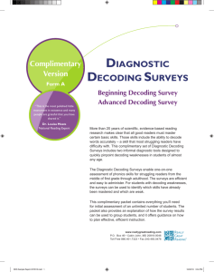 Really Great Readings Diagnostic Decoding Surveys