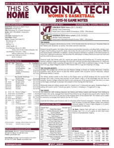 Virginia Tech Game Notes