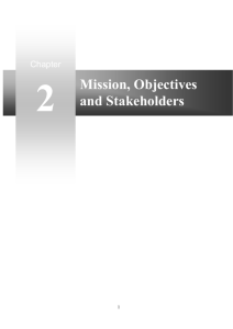 Mission, Objectives and Stakeholders