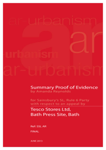 Summary Proof of Evidence Tesco Stores Ltd, Bath Press Site, Bath