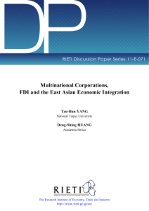 Multinational Corporations, FDI and the East Asian Economic