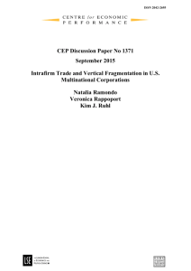 Intrafirm Trade and Vertical Fragmentation in U.S. Multinational