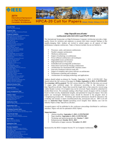 Call For Papers - HPCA-2014