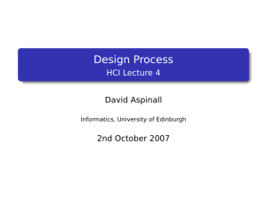 Design Process - HCI Lecture 4