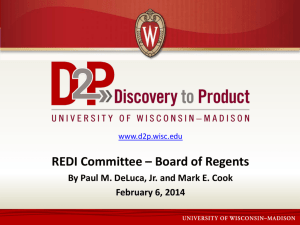 D2P: Discovery to Product - University of Wisconsin System
