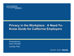 Privacy in the Workplace: A Need-To