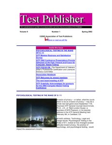 Test Publisher Spring 2002 - Association of Test Publishers