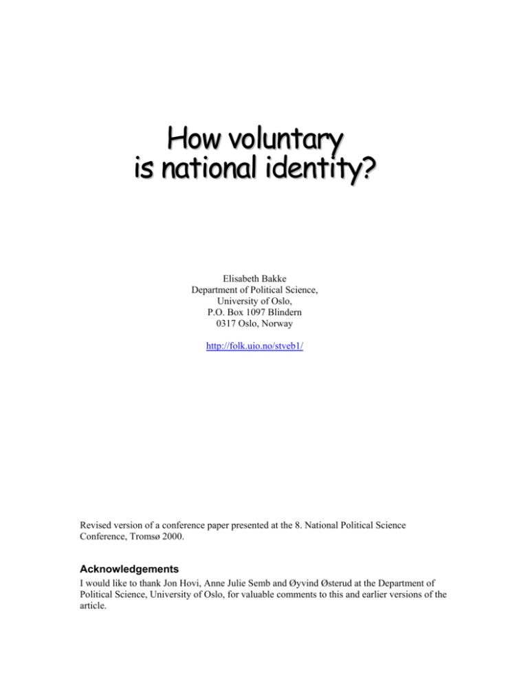 How Voluntary Is National Identity 