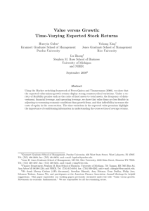 Value versus Growth: Time-Varying Expected Stock