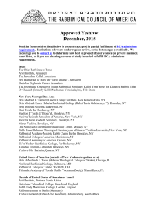 List of Approved Yeshivot - Rabbinical Council of America