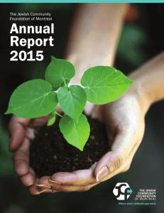 Annual Report 2015 - Jewish Community Foundation of Montreal