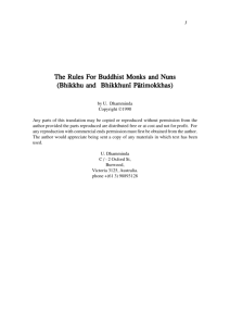 The Rules For Buddhist Monks and Nuns