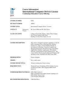 Course Information: International Computer Drivers License