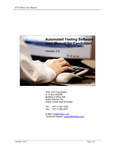 Automated Testing Software User Manual for