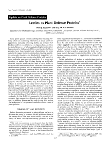 Lectins as PIant Defense Proteins
