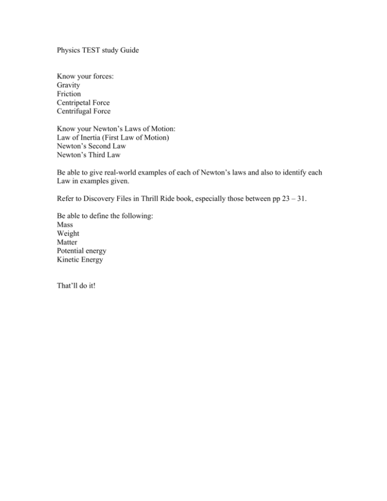 determination of the force of gravity lab answers