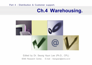 Part 4 : Distribution & Customer support. Ch.4 Warehousing.