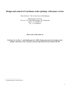 Design and control of warehouse order picking: a