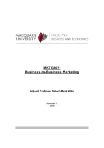 MKTG807 Business-to-Business Marketing