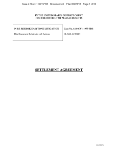 settlement agreement - Blood Hurst & O'Reardon LLP