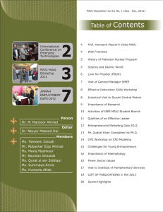 Newsletter 2013 - Mohammad Ali Jinnah University