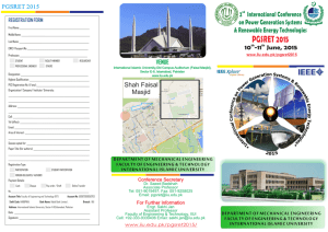 Conference Brouchure - International Islamic University, Islamabad