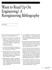 Want to Read Up On Engineering? A Reengineering Bibliography