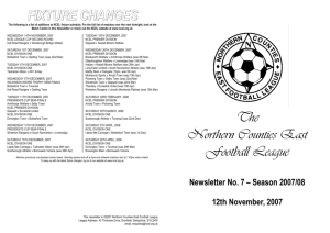 Newsletter #7 - Toolstation Northern Counties East Football League