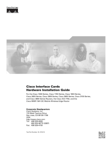 Cisco Interface Cards Hardware Installation Guide