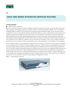 cisco 3800 series integrated services routers