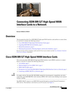 Connecting ISDN BRI S/T High-Speed WAN Interface Cards to a