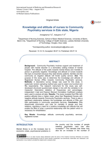 Knowledge and attitude of nurses to Community Psychiatry services