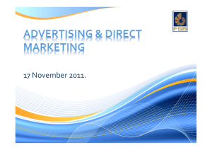 FAIS Workshop 2011 - Advertising and Direct Marketing