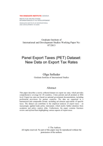 Panel Export Taxes (PET) Dataset: New Data on Export Tax Rates