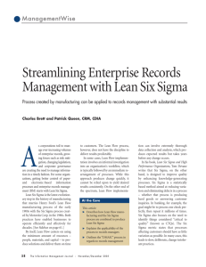 Streamlining Enterprise Records Management with Lean Six Sigma