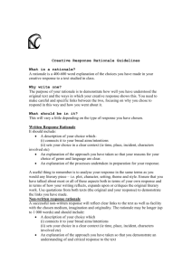 Creative Response Rationale Guidelines What is a rationale? A