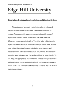 Dissertations 2: Introductions, Conclusions and Literature
