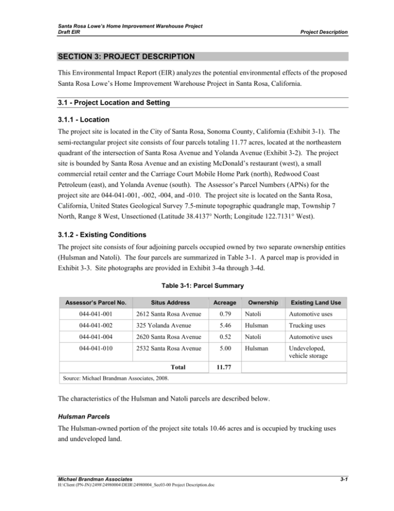SECTION 3 PROJECT DESCRIPTION