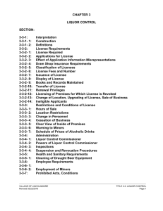 CHAPTER 3 LIQUOR CONTROL SECTION: 3-3-1: Interpretation 3