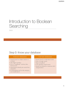 Introduction to Boolean (Keyword) Searches 2015