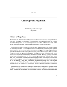 CSL: PageRank Algorithm